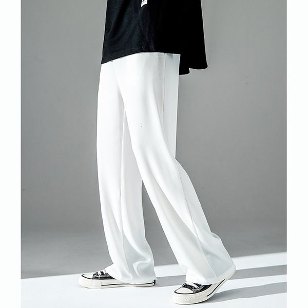 men's pants men loose casual solid color wide leg ice silk streetwear fashion sports jogger 2023 summer thin length trousers 230822, Black
men's pants men loose casual solid color wide leg ice silk streetwear fashion sports jogger 2023 summer thin length trousers 230822, Black