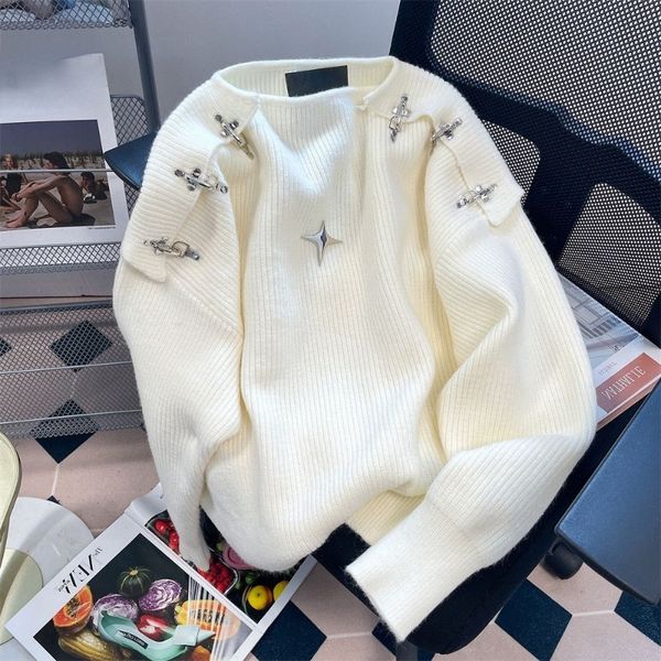 womens sweaters hikigawa casual solid women long sleeve chain patchwork pullovers sweet slash neck all match loose jumpers 230822, White;black
womens sweaters hikigawa casual solid women long sleeve chain patchwork pullovers sweet slash neck all match loose jumpers 230822, White;black