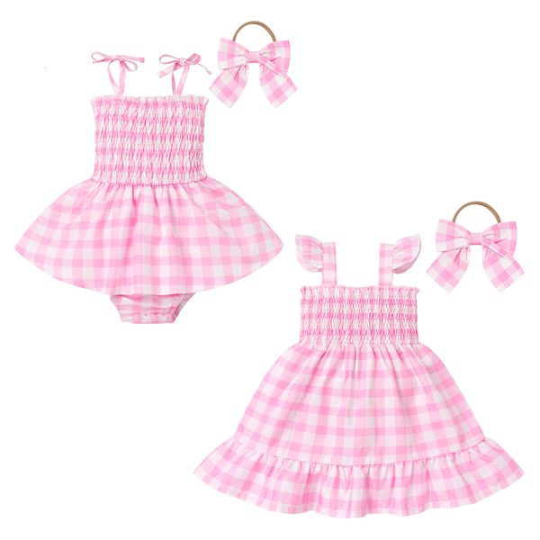 rompers kids girls summer dress sleeveless smocked pink plaid ruffle romper or 230823, Blue
rompers kids girls summer dress sleeveless smocked pink plaid ruffle romper or 230823, Blue