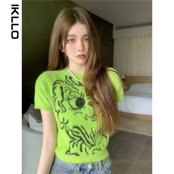 women's sweaters green shortsleeved tshirt design sense niche summer sweet spice girl short chic unique knitted base shirt 230822, White;black
women's sweaters green shortsleeved tshirt design sense niche summer sweet spice girl short chic unique knitted base shirt 230822, White;black