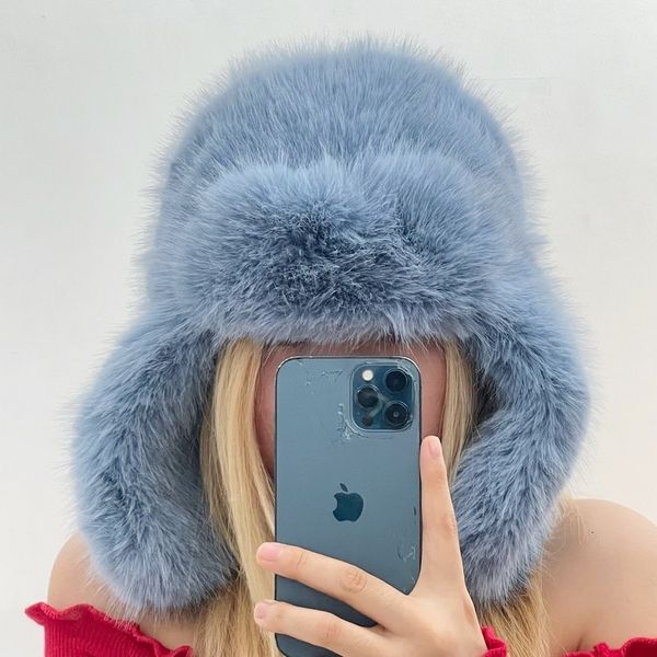 beanie/skull caps blue imitation marten fur bomber hats for women plush fluffy windproof and cold proof warm ear protection hat winter beani, Blue;gray
beanie/skull caps blue imitation marten fur bomber hats for women plush fluffy windproof and cold proof warm ear protection hat winter beani, Blue;gray