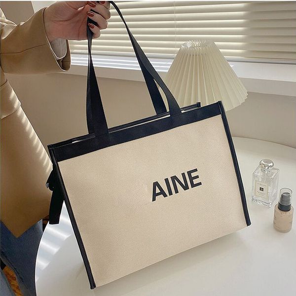 cosmetic bag women's simple canvas portable large capacity tote travel storage bags