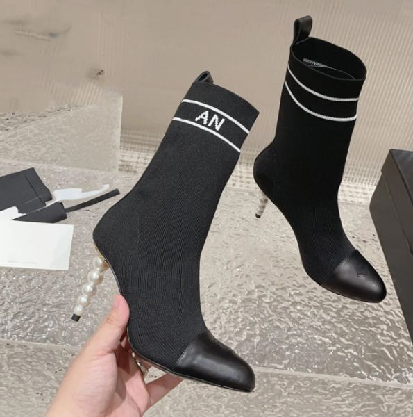 luxury designer sock boots channel women ankle booties winter leather boot martin platform letter ccity, Black
luxury designer sock boots channel women ankle booties winter leather boot martin platform letter ccity, Black