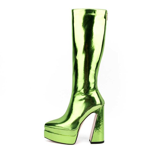 2022 spring and autumn new back zipper waterproof platform special-shaped golden orange boots large women's boots 230822, Black
2022 spring and autumn new back zipper waterproof platform special-shaped golden orange boots large women's boots 230822, Black