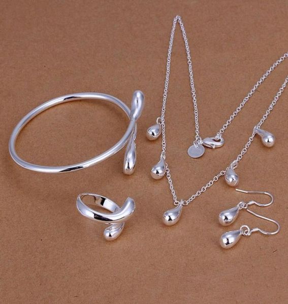 wedding water droplets sterling silver plated jewelry set for women es220fashion 925 silver necklace bracelet earring ring set7522179, Black
wedding water droplets sterling silver plated jewelry set for women es220fashion 925 silver necklace bracelet earring ring set7522179, Black
