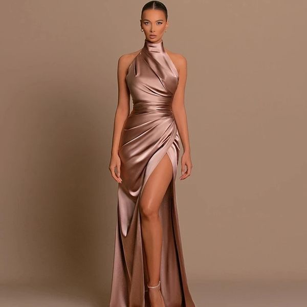 simple mermaid evening dress high neck pleat sleeveless silt satin long prom birthday party dresses 2023 vestidos longo robe de soiree, Black;red
simple mermaid evening dress high neck pleat sleeveless silt satin long prom birthday party dresses 2023 vestidos longo robe de soiree, Black;red