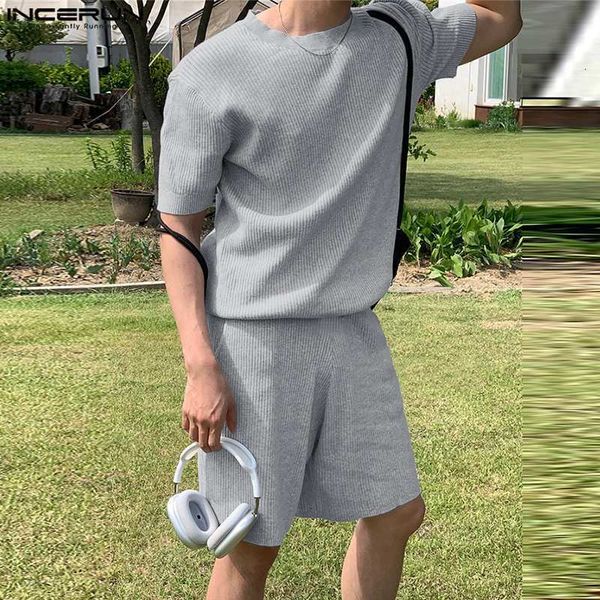 men's tracksuits incerun men sets solid color oneck short sleeve t shirt shorts 2pcs streetwear 2023 loose korean style casual suits s5, Gray
men's tracksuits incerun men sets solid color oneck short sleeve t shirt shorts 2pcs streetwear 2023 loose korean style casual suits s5, Gray