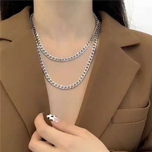 designer cuban necklaces basic titanium steel men and women couples versatile hipster hip-hop cool accessories, Silver
designer cuban necklaces basic titanium steel men and women couples versatile hipster hip-hop cool accessories, Silver