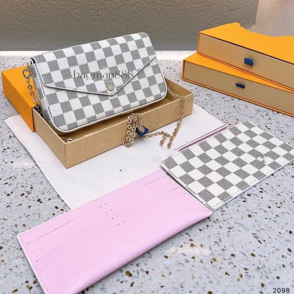 woman luxurys designer bag embossed leather crossbody 3pcs set shoulder bag wallet monograms handbags purses card holder bag fashion totes c 
woman luxurys designer bag embossed leather crossbody 3pcs set shoulder bag wallet monograms handbags purses card holder bag fashion totes c