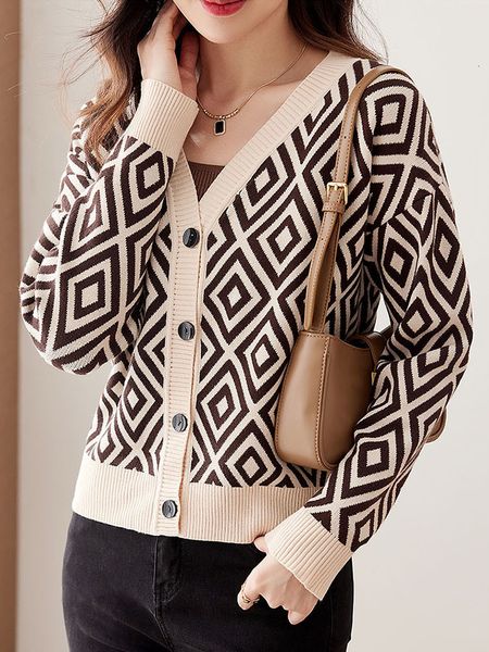 womens sweaters autumn cardigans for woman geometric single buttons knitwears korean fashion elegant long sleeve jerseys 230822, White;black
womens sweaters autumn cardigans for woman geometric single buttons knitwears korean fashion elegant long sleeve jerseys 230822, White;black