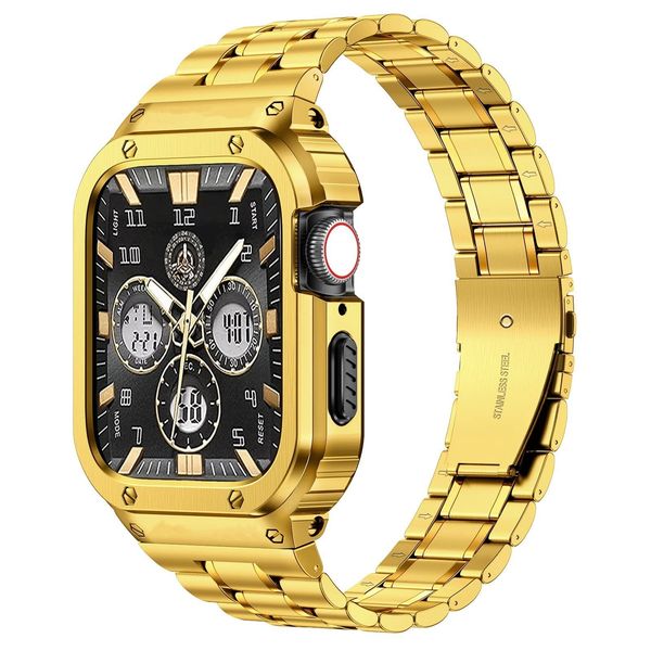 delightor stainless steel band and case compatible with apple watch bands 45mm, men rugged metal strap and protective bumper cover
delightor stainless steel band and case compatible with apple watch bands 45mm, men rugged metal strap and protective bumper cover