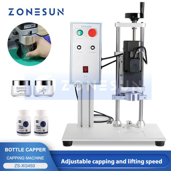 Image of ZONESUN Electrical Semi-Automatic Lotion Hand Gel Bottle Capping Machine Flip Top Cap Screwing Sealing Machine ZS-XG450