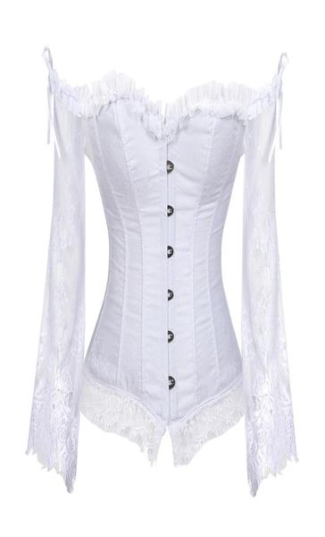 bridal corset for women with sleeves style victorian retro burlesque lace corset and bustiers wedding vest fashion white9561169, Black;white
bridal corset for women with sleeves style victorian retro burlesque lace corset and bustiers wedding vest fashion white9561169, Black;white
