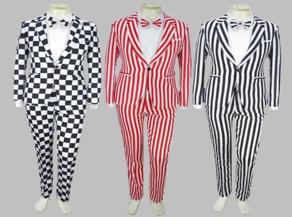 men sets bebes black white plaid coat pants bow tie 3pcs male singer suit clown costume magic stage show theme striped 4xl suit x08351538, White;black
men sets bebes black white plaid coat pants bow tie 3pcs male singer suit clown costume magic stage show theme striped 4xl suit x08351538, White;black