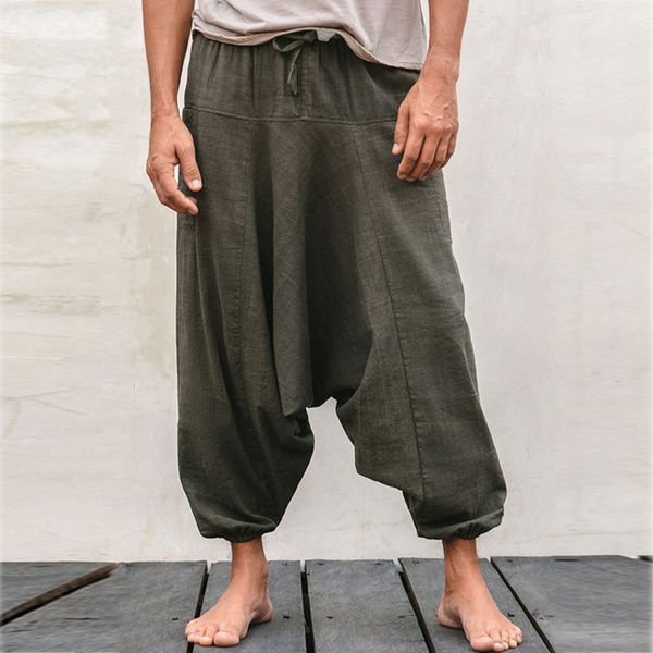 men's pants cotton and linen casual solid color bloomers hiphop street ninepoint sports retro fashion simple loose yoga 230822, Black
men's pants cotton and linen casual solid color bloomers hiphop street ninepoint sports retro fashion simple loose yoga 230822, Black