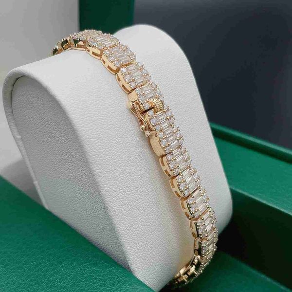 women custom luxury baguette lab diamond bracelet solid 14k rose gold vvs moissanite diamond tennis chain bracelet, Silver
women custom luxury baguette lab diamond bracelet solid 14k rose gold vvs moissanite diamond tennis chain bracelet, Silver