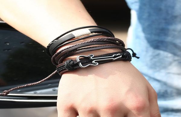 cahomo handmade vintage woven leather bracelet alloy rock guitar leather jewelry multilayer decoration gifts1340812, Golden;silver
cahomo handmade vintage woven leather bracelet alloy rock guitar leather jewelry multilayer decoration gifts1340812, Golden;silver