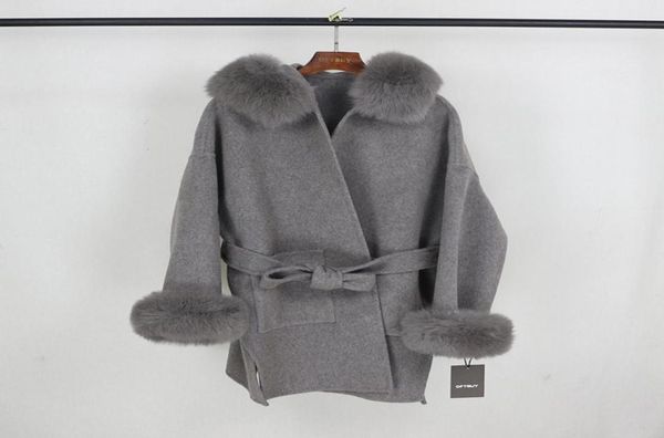 oftbuy 2020 real fur coat winter jacket women natural fox fur collar cuffs hood cashmere wool woolen oversize ladies outerwear7036520, Black
oftbuy 2020 real fur coat winter jacket women natural fox fur collar cuffs hood cashmere wool woolen oversize ladies outerwear7036520, Black