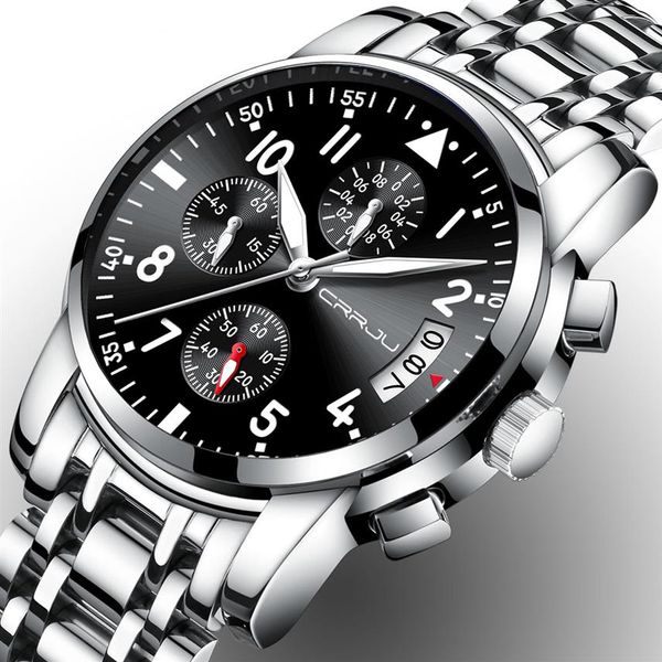 relogio masculion crrju men luxury brand military sport watch men's quartz clock male full steel casual business black wa255h, Slivery;brown
relogio masculion crrju men luxury brand military sport watch men's quartz clock male full steel casual business black wa255h, Slivery;brown