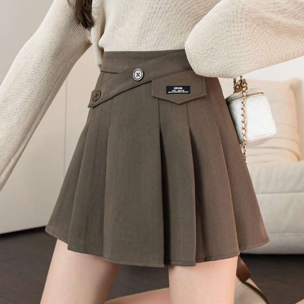 summer coffee color pleated skirt childrens fashion short high waist a line suit, Black
summer coffee color pleated skirt childrens fashion short high waist a line suit, Black