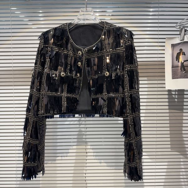 women's jackets borvemays banquet jacket women diamonds button patchwork sequins long sleeve o neck temperament autumn coat 2023 wz5129, Black;brown
women's jackets borvemays banquet jacket women diamonds button patchwork sequins long sleeve o neck temperament autumn coat 2023 wz5129, Black;brown