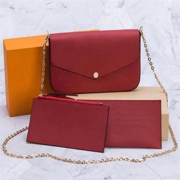 designers multi pochette felicie accessories handbag genuine leather shoulder crossbody bag purses 3 pcs purse bags293n, Red;black
designers multi pochette felicie accessories handbag genuine leather shoulder crossbody bag purses 3 pcs purse bags293n, Red;black
