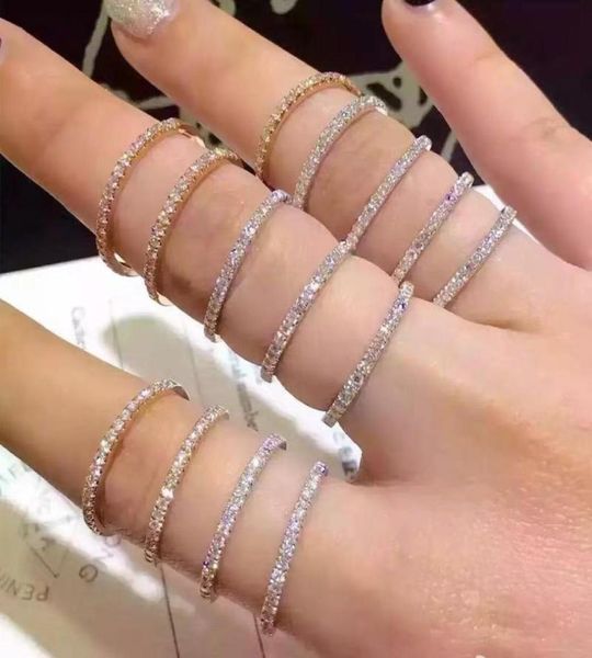 genuine 18k white gold pave simulated diamond band ring fine wedding jewelry simple round thin rings for women gift cluster6747527, Golden;silver
genuine 18k white gold pave simulated diamond band ring fine wedding jewelry simple round thin rings for women gift cluster6747527, Golden;silver