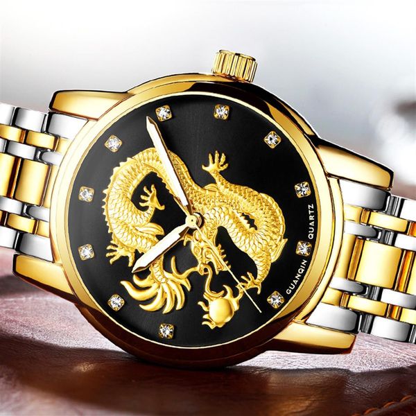 relogio masculino guanqin mens watches brand luxury luminous clock gold dragon sculpture stainless steel quartz wrist watch2539, Slivery;brown
relogio masculino guanqin mens watches brand luxury luminous clock gold dragon sculpture stainless steel quartz wrist watch2539, Slivery;brown