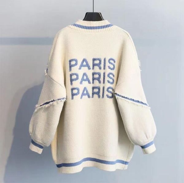 sweater loose fashion long cardigan letter printed women knitted thicken plus size korean english alphabet coat, White;black
sweater loose fashion long cardigan letter printed women knitted thicken plus size korean english alphabet coat, White;black