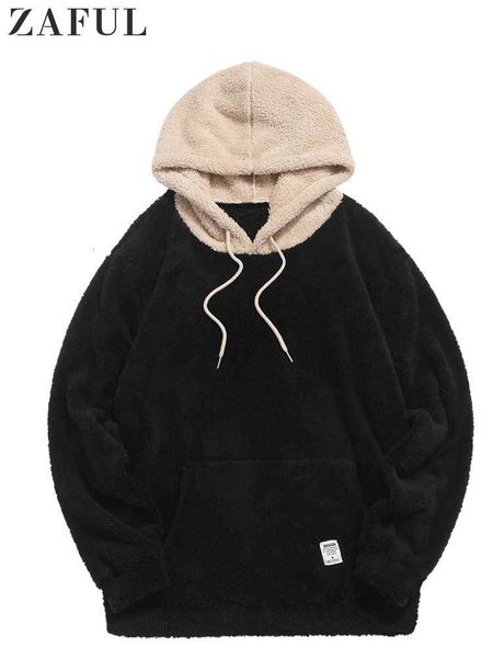 men's hoodies sweatshirts hooded hoodie for men faux fur fluffy sweatshirts colorblock streetwear pullover fall winter jumper with kang, Black
men's hoodies sweatshirts hooded hoodie for men faux fur fluffy sweatshirts colorblock streetwear pullover fall winter jumper with kang, Black