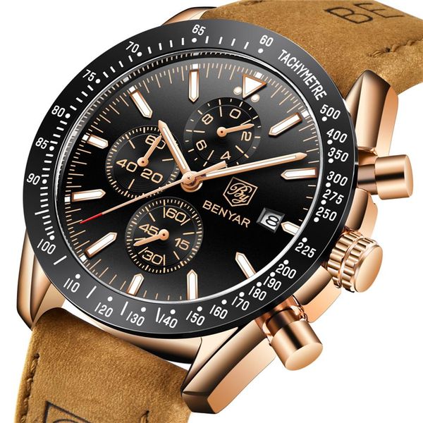 benyar men watches brand luxury waterproof sports quartz chronograph military watch men relogio masculino zegarek meski209s, Slivery;brown
benyar men watches brand luxury waterproof sports quartz chronograph military watch men relogio masculino zegarek meski209s, Slivery;brown