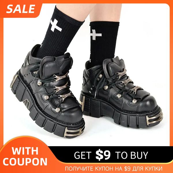 boots brand punk style women shoes lace-up heel height 6cm platform shoes woman rock boots metal decor woman sneakers 230822, Black
boots brand punk style women shoes lace-up heel height 6cm platform shoes woman rock boots metal decor woman sneakers 230822, Black