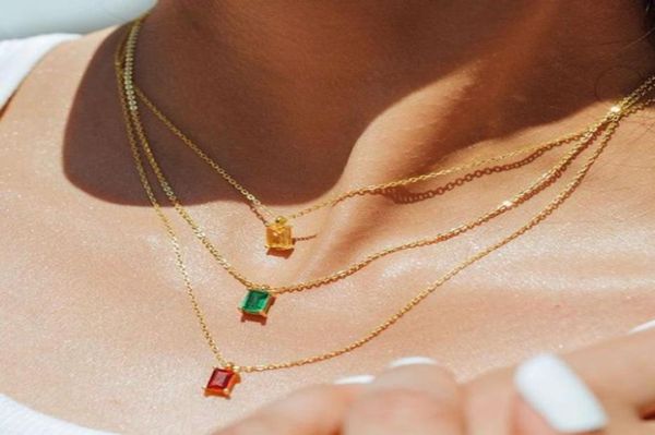 pendant necklaces ins simple square zircon necklace retro emerald titanium steel goldplated clavicle chain wild9239666, Silver
pendant necklaces ins simple square zircon necklace retro emerald titanium steel goldplated clavicle chain wild9239666, Silver