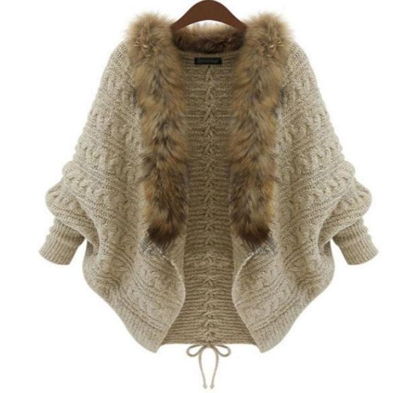 winter new cardigan poncho fur collar outerwear women sweater knitted brand casual knitwear jacket 81175549489447, White;black
winter new cardigan poncho fur collar outerwear women sweater knitted brand casual knitwear jacket 81175549489447, White;black