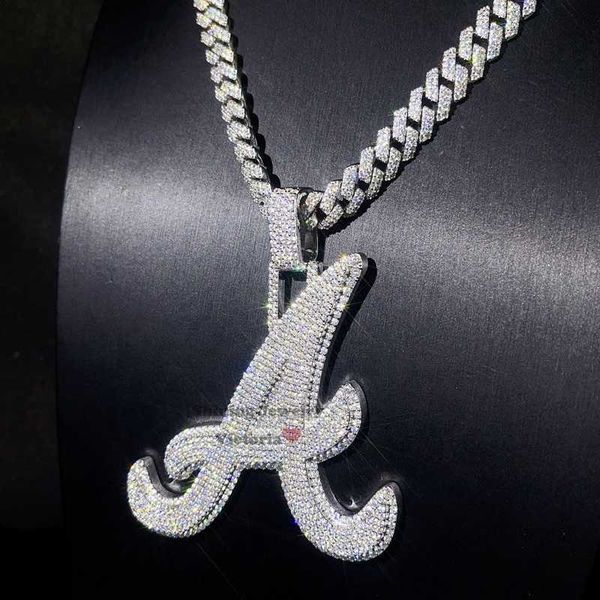 925 sterling silver solid hand setting initial letter a iced out custom moissanite hip hop pendant
925 sterling silver solid hand setting initial letter a iced out custom moissanite hip hop pendant