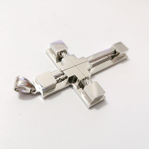heavy cross stainless steel rope cross men's pendant and curb chain necklace 24inch, Silver
heavy cross stainless steel rope cross men's pendant and curb chain necklace 24inch, Silver