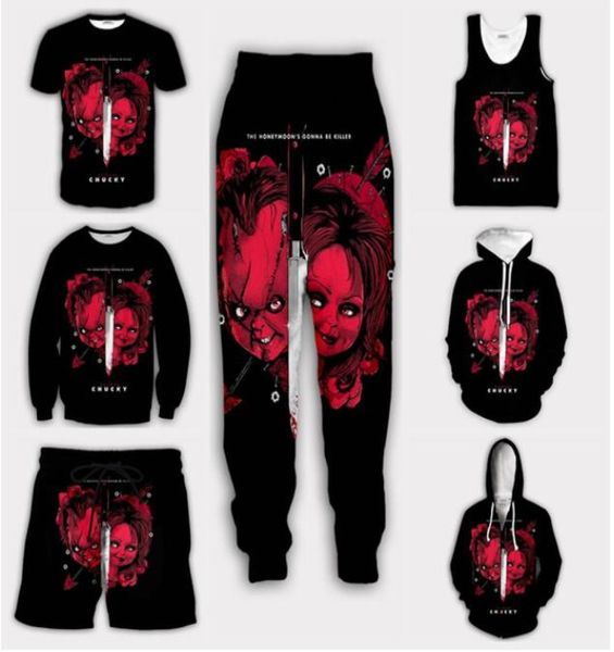 2022 new fashion horror movie chucky 3d print menwomen casual shorts pants tshirt vest sweatshirt hoodies zipper hoodies g1178635, Black;brown
2022 new fashion horror movie chucky 3d print menwomen casual shorts pants tshirt vest sweatshirt hoodies zipper hoodies g1178635, Black;brown