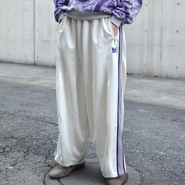 men's pants needles outdoor allmatch butterfly embroidery wide leg trousers men woman fashion oversized sweatpants 230822, Black
men's pants needles outdoor allmatch butterfly embroidery wide leg trousers men woman fashion oversized sweatpants 230822, Black