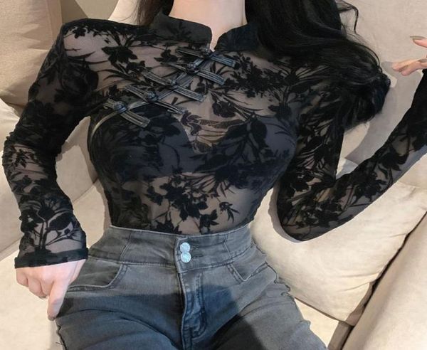 new design women039s stand collar perspective gauze lace long sleeve cheongsam style tshirt plus size sml5423585, White
new design women039s stand collar perspective gauze lace long sleeve cheongsam style tshirt plus size sml5423585, White
