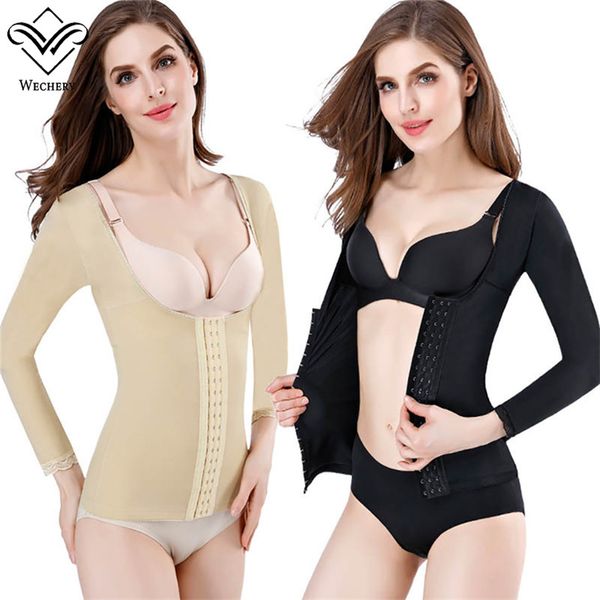 long sleeves compression slimming vest weight loss waist trainer tummy control arm shapewear for women, Black;white
long sleeves compression slimming vest weight loss waist trainer tummy control arm shapewear for women, Black;white