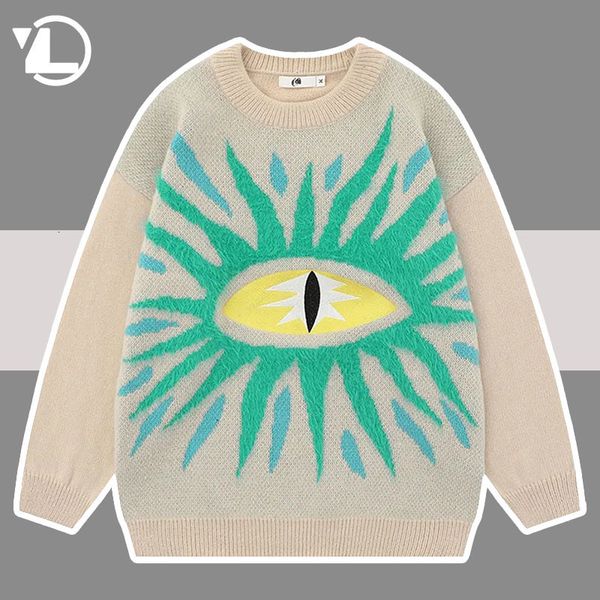 men's sweaters the eyes of truth knitted sweaters men women high street embroidery jacquard oversize soft pullover harajuku y2k college, White;black
men's sweaters the eyes of truth knitted sweaters men women high street embroidery jacquard oversize soft pullover harajuku y2k college, White;black