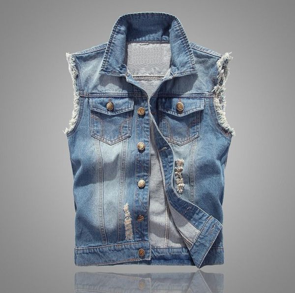 slim fit cowboy male jacket vest ripped denim vest men039s jacket sleeveless casual waistcoat mens jean coat 5xl3950061, Black;white
slim fit cowboy male jacket vest ripped denim vest men039s jacket sleeveless casual waistcoat mens jean coat 5xl3950061, Black;white
