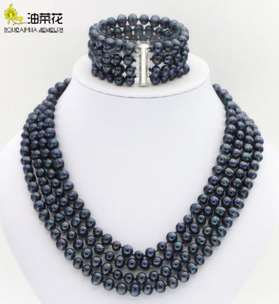 natural 78mm freshwater pearl 4 row necklace bracelet earring set woman girl wedding christmas highend gift whole1054356, Silver
natural 78mm freshwater pearl 4 row necklace bracelet earring set woman girl wedding christmas highend gift whole1054356, Silver