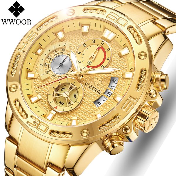 wristwatches wwoor mens watches brand fashion luxury gold stainless steel quartz watch men waterproof sport chronograph relogio masculino 23, Slivery;brown
wristwatches wwoor mens watches brand fashion luxury gold stainless steel quartz watch men waterproof sport chronograph relogio masculino 23, Slivery;brown
