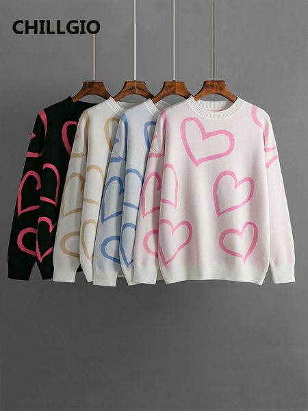 womens sweaters chillgio women heart print thick sweater o neck long sleeves elastic korean knit casual fashion streetwear winter pullovers, White;black
womens sweaters chillgio women heart print thick sweater o neck long sleeves elastic korean knit casual fashion streetwear winter pullovers, White;black