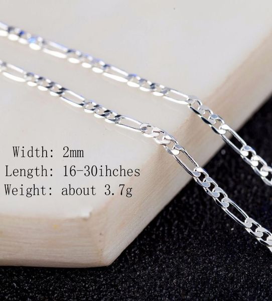 925 sterling silver figaro chain 2mm necklaces for men 31 flat design women fashion chain jewelry diy accesories 16 18 24 inches5274846
925 sterling silver figaro chain 2mm necklaces for men 31 flat design women fashion chain jewelry diy accesories 16 18 24 inches5274846