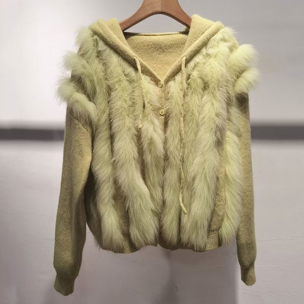 womens fur faux women hooded real knitted coat fashion loose long leeve cardigan with natural stripe female outwear jacket 230822, Black
womens fur faux women hooded real knitted coat fashion loose long leeve cardigan with natural stripe female outwear jacket 230822, Black