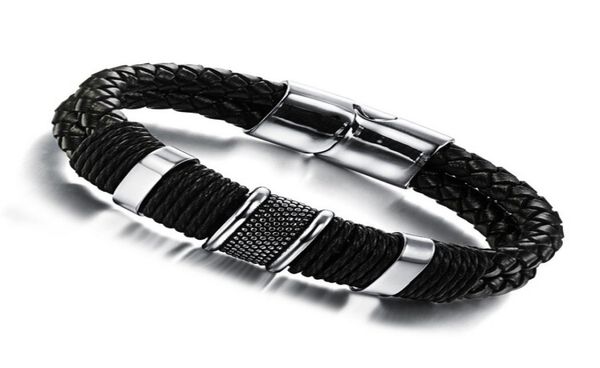 genuine leather bracelet men jewelry stainless steel leather braid bracelet with magnetic buckle claps pulseiras masculina1279013, Golden;silver
genuine leather bracelet men jewelry stainless steel leather braid bracelet with magnetic buckle claps pulseiras masculina1279013, Golden;silver