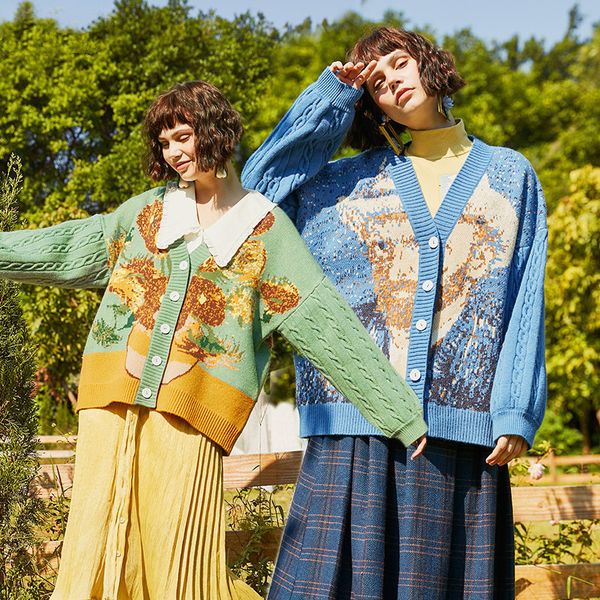 men's sweaters van gogh sweater women printed cardigans casual brand chic single breasted clothes oversized vneck vintage 230822, White;black
men's sweaters van gogh sweater women printed cardigans casual brand chic single breasted clothes oversized vneck vintage 230822, White;black