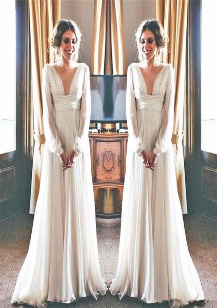 greek goddess style wedding dress long sleeve deep v neck flowing chiffon floor length graceful bridal gowns vestidos de noiva cus3355622, White
greek goddess style wedding dress long sleeve deep v neck flowing chiffon floor length graceful bridal gowns vestidos de noiva cus3355622, White